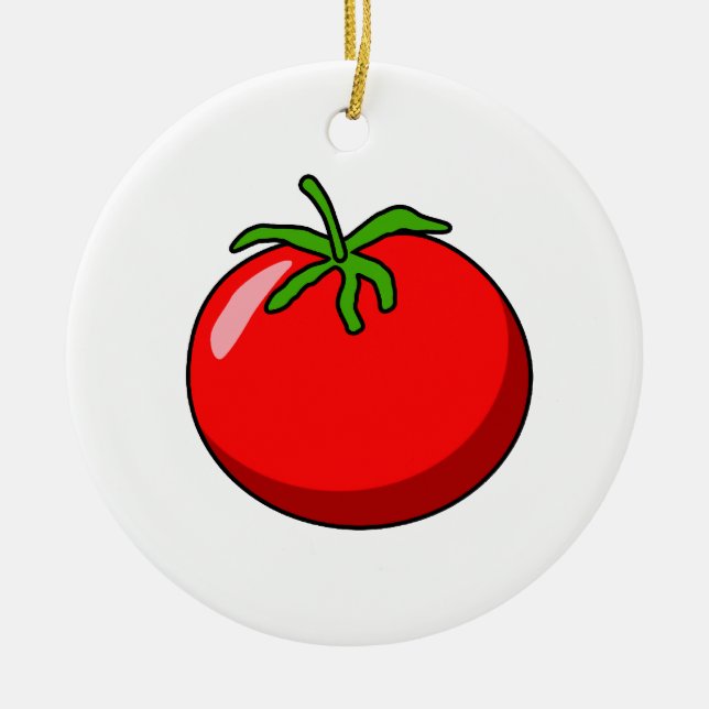 Cerâmica Ornamento de Tomate Cartoon (Frente)