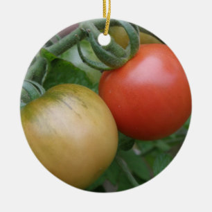 Cerâmica Ornamento de Tomates Laranja e Vermelho