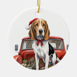Cerâmica Ornamento de "Treing Walker Coon Hound"