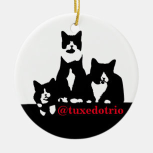 Cerâmica Ornamento de TuxedoTrio