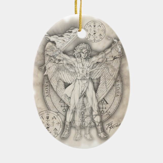 Cerâmica Ornamento de Uriel do arcanjo (Verso)