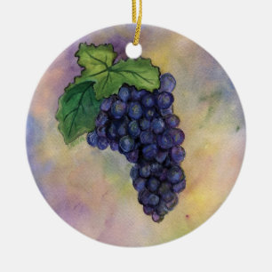 Cerâmica Ornamento de Uvas Pinot Noir