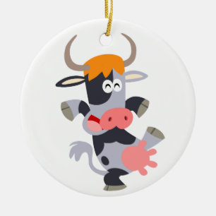Cerâmica Ornamento de Vaca de Cartoon Dançante