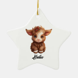 Cerâmica Ornamento de Vaca Highland Personalizada