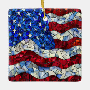 Cerâmica Ornamento de Vidro Armado de Bandeira Americana