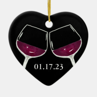 Cerâmica Ornamento de vinho tinto em torradas