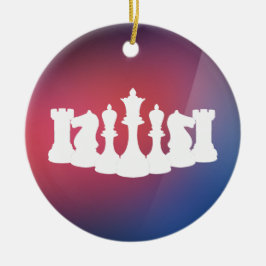 Cerâmica Ornamento de Xadrez Púrpura, Azul e Branco Persona