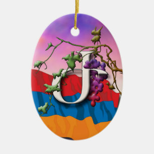 Cerâmica Ornamento de "Zhe" das iniciais do alfabeto
