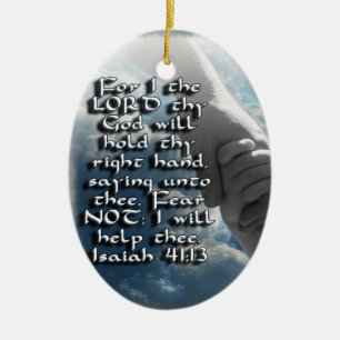 Cerâmica ORNAMENTO do 41:13 de Isaiah - VERSO de BILBLE -