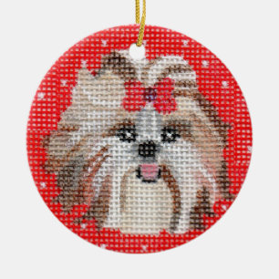 Cerâmica Ornamento do animal de estimação - Shih Tzu