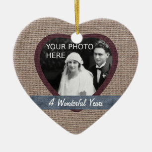 Cerâmica Ornamento do aniversário de casamento do olhar "d