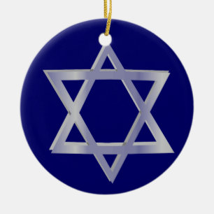 Cerâmica Ornamento do azul de Hanukkah da estrela de David