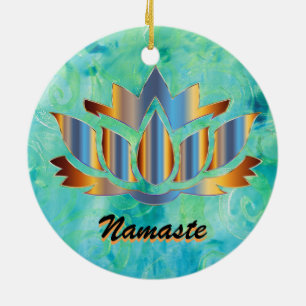 Cerâmica Ornamento do azul de Namaste Lotus