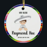 Cerâmica Ornamento do baptismo do menino de Charro<br><div class="desc">Ornamento mexicano do baptismo do menino de Charro</div>