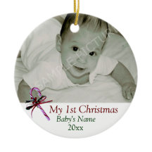 Ornamento do bastão de doces do Natal do bebê