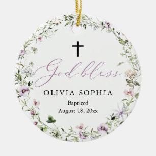 Cerâmica Ornamento do Batismo Fotográfico de Rapariga Roxin