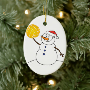 Cerâmica Ornamento do boneco de neve do pólo aquático