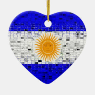 Cerâmica Ornamento do brilho da bandeira de Argentina