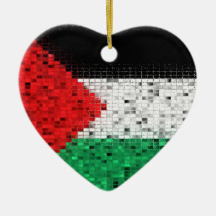 Cerâmica Ornamento do brilho da bandeira de Palestina