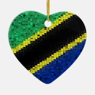 Cerâmica Ornamento do brilho da bandeira de Tanzânia