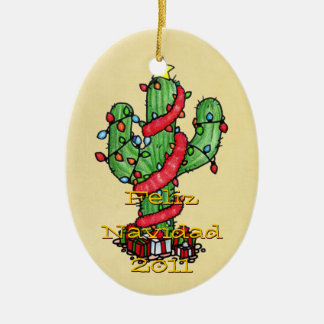 Cerâmica Ornamento do cacto de Natal
