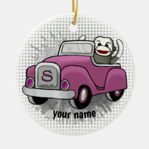 Cerâmica Ornamento do Carro de Condução de Macacos-Pau