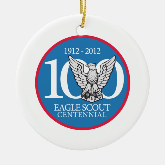 Cerâmica Ornamento do Centennial de Eagle Scout (Frente)