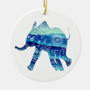Cerâmica Ornamento do Círculo Bático de Arte Elefante Manda