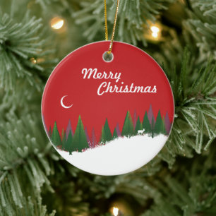 Cerâmica Ornamento do Círculo da Cena de Natal