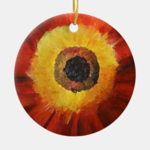 Cerâmica Ornamento do Círculo de Arte Amarelo Vermelho