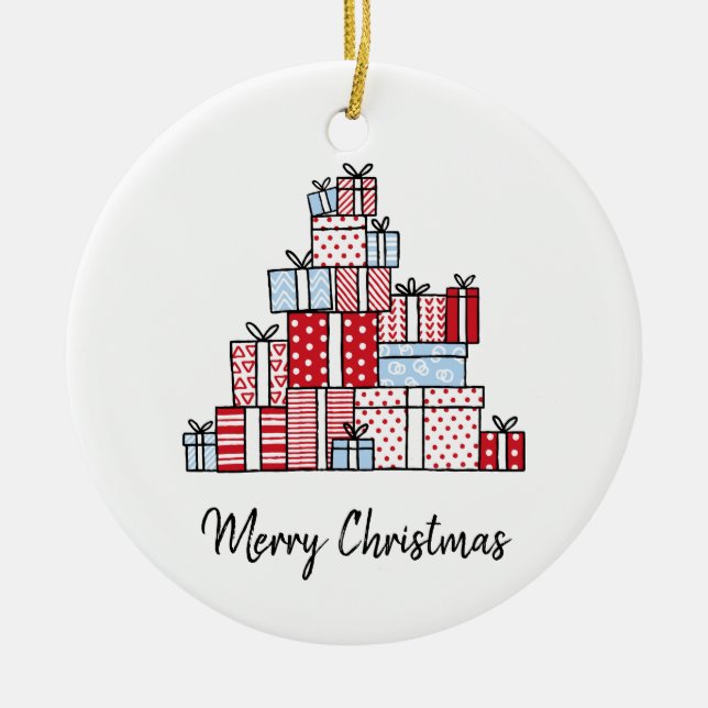 Cerâmica Ornamento do Círculo de Férias de Natal (Frente)