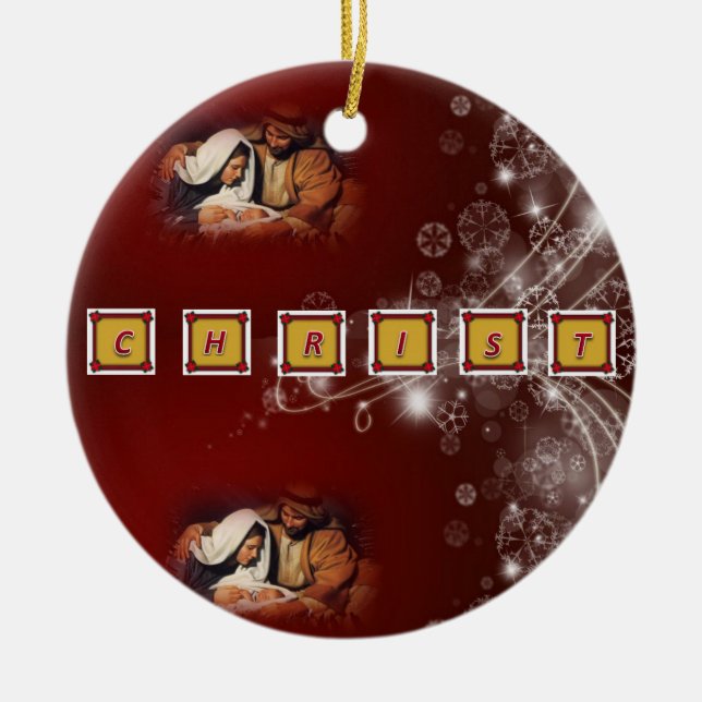 Cerâmica Ornamento do Círculo de Natal, Cristo (Frente)