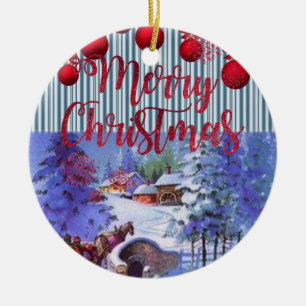 Cerâmica Ornamento do Círculo de Natal, Feliz Natal