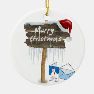 Cerâmica Ornamento do Círculo de Natal, Feliz Natal