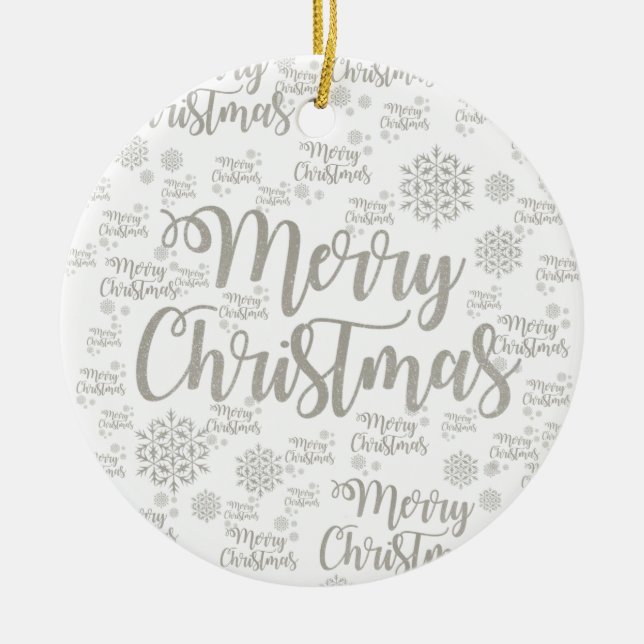 Cerâmica Ornamento do Círculo de Natal, Feliz Natal (Frente)