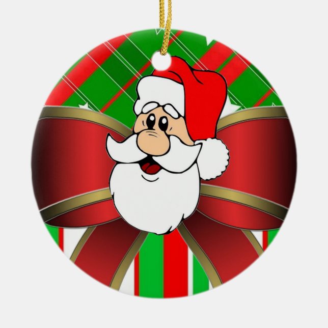 Cerâmica Ornamento do Círculo de Natal, Papais noeis (Frente)