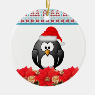 Cerâmica Ornamento do Círculo de Natal, Pinguim