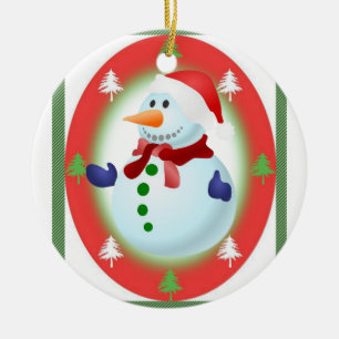 Cerâmica Ornamento do Círculo de Natal, Snowman