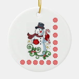 Cerâmica Ornamento do Círculo de Natal, Snowman