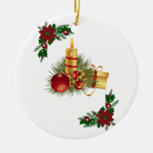 Cerâmica Ornamento do Círculo de Natal, Vela de Natal