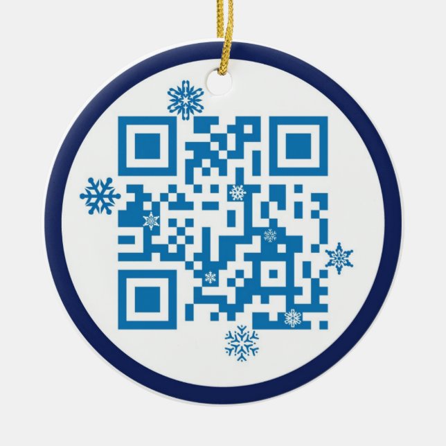 Cerâmica Ornamento do código de QR - Feliz Natal!! (Frente)