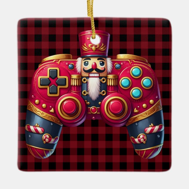 Cerâmica Ornamento do Controlador de Jogo Nutcracker (Frente)