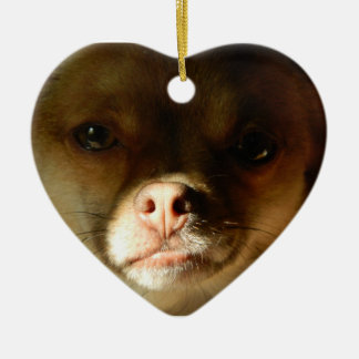 Cerâmica Ornamento do coração com uma mistura de Pomeranian