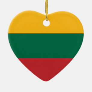 Cerâmica Ornamento do coração da bandeira de Lithuania