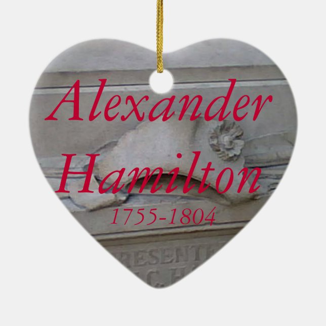 Cerâmica Ornamento do coração de Alexander Hamilton (Verso)