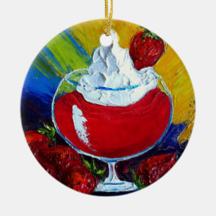 Cerâmica Ornamento do daiquiri de morango