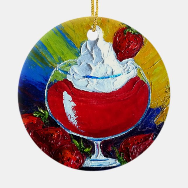 Cerâmica Ornamento do daiquiri de morango (Frente)