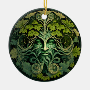 Cerâmica Ornamento do Dia das Bruxas de Homem Verde