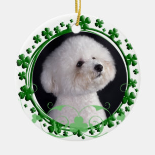 Cerâmica Ornamento do dia de Bichon Frise St Patrick