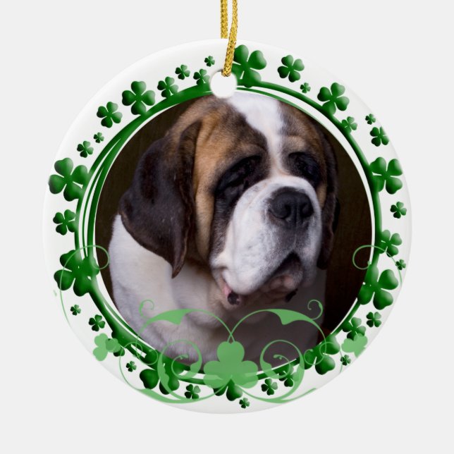 Cerâmica Ornamento do dia de St Bernard St Patrick (Frente)